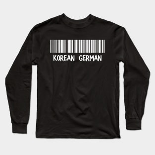 Korean German - Korea, Germany Barcode Long Sleeve T-Shirt